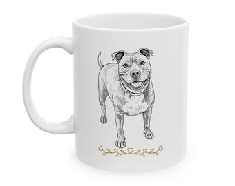Pitbull Dog Ceramic Mug – Psalm 23:6 Christian Faith Coffee Cup