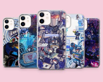 Transformers Phone case Robot Soundwave Cover for iPhone 17Pro Max, 16, 16Pro, 15, 14, 13, 12, Samsung S26, S25, A56, Pixel 10A, 9Pro, 8