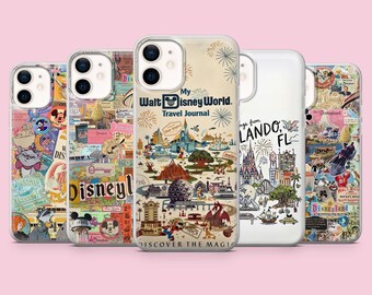 Disney Telefonskal Vintage DisneyWorld Fodral för iPhone 17Pro Max, 16, 16Pro, 15, 14, 13, 12, Samsung S26, S24 S25, A56, Pixel 10A