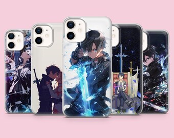 Sword art online Phone Case Kirito Cover for iPhone 17Pro Max, 16, 16Pro, 15, 14, 13, 12, Samsung S26, S24 S25, A56, Pixel 10A