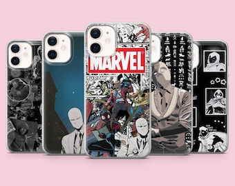 Marvel comics Phone Case Moon knight Cover for iPhone 17Pro Max, 16, 16Pro, 15, 14, 13, 12, Samsung S26, S25, A56, Pixel 10A, 9Pro