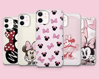 Minnie Mouse Phone Case Aesthetic Disney Cover for iPhone 17Pro Max, 16, 16Pro, 15, 14, 13, 12, Samsung S26, S25, A56, Pixel 10A, 9Pro