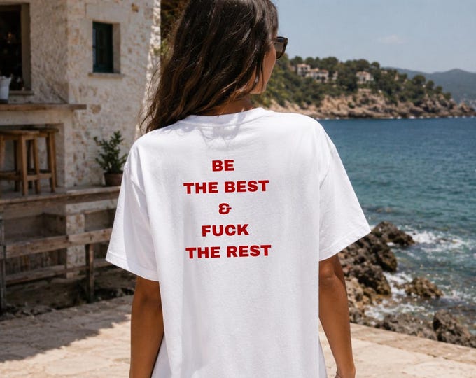 Bold Statement T-Shirt | Red Text Crew Neck Tee (100% Cotton)