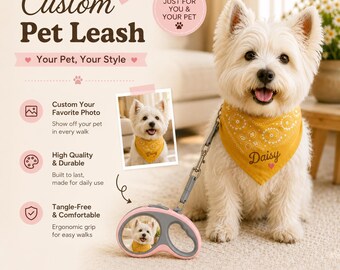 Personalized Dog Leash Custom Photo