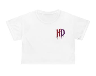 HD Drip Logo Crop Tee | horror ink splatter chest design