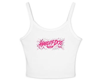 Harley Doo Grunge Logo Tank Top | Crop Spaghetti Strap