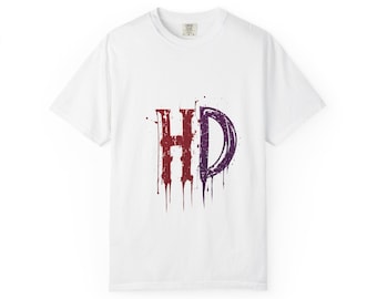 HD Dripping Grunge Letters T-shirt | Distressed Red Purple Typography