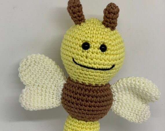 Crochet animal, bee, rattle