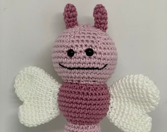 Crochet animal, butterfly, rattle