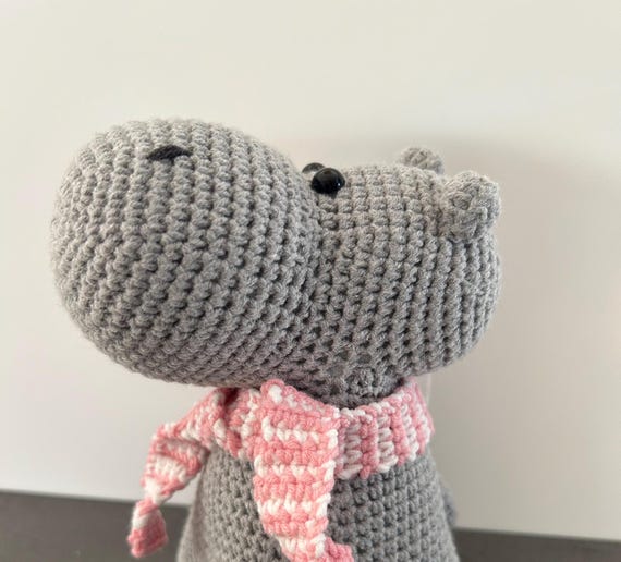 crocheted animal, hippo