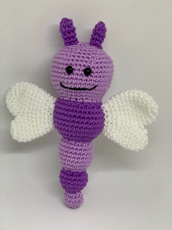 Crochet animal, butterfly, rattle