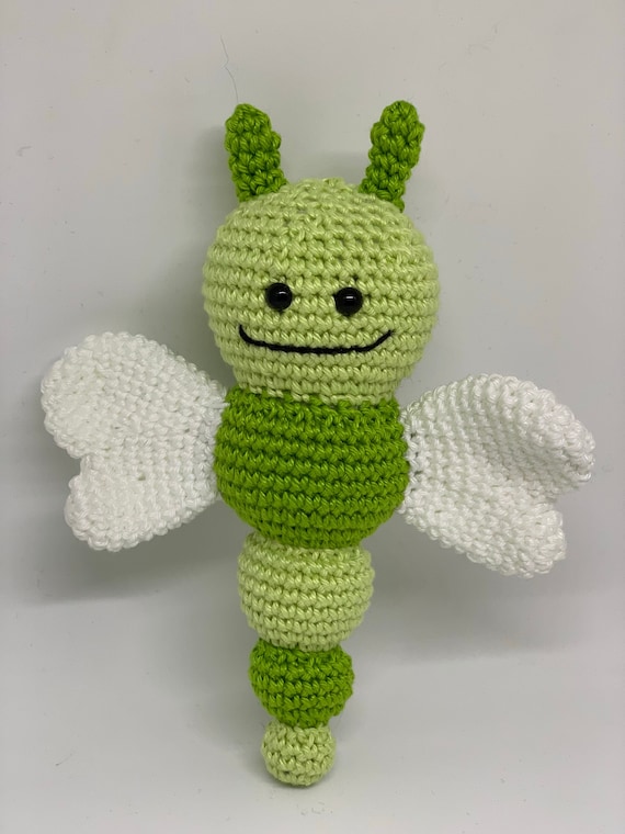 Crochet animal, butterfly, rattle