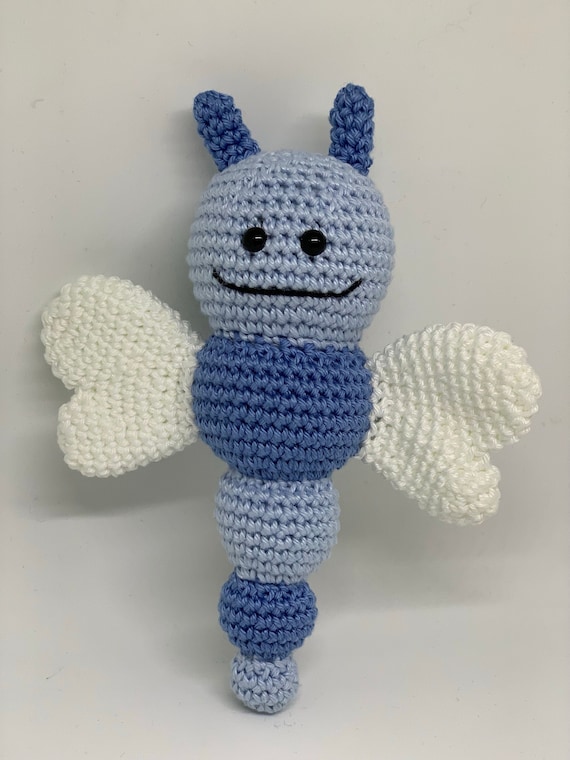 Crochet animal, butterfly, rattle