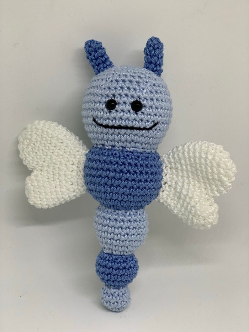 Crochet animal, butterfly, rattle image 1