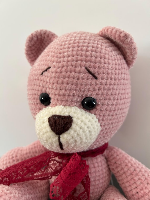 crochet bear, bear, stuffed animal