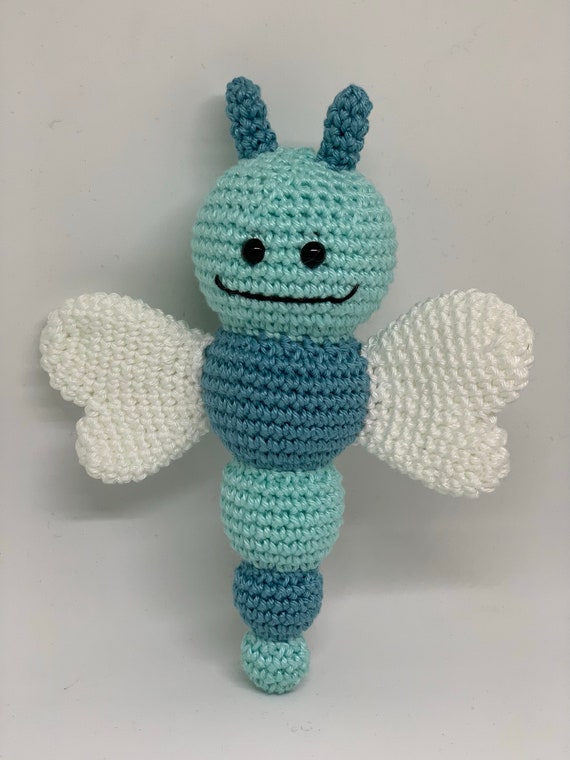 Crochet animal, butterfly, rattle