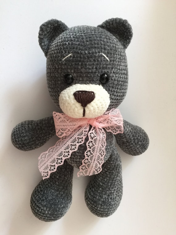 crochet bear, bear, stuffed animal