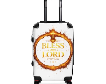 Christian Luggage Cover | Bless Me Lord Every Day Faith Travel Suitcase
