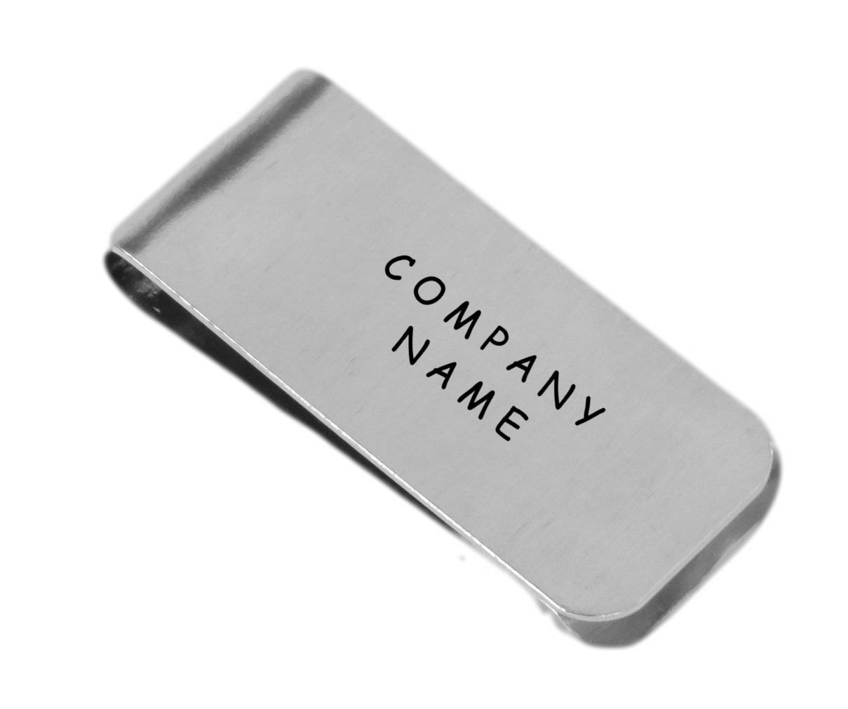 Company Name Personalized Money Clip Brushed Aluminum Etsy