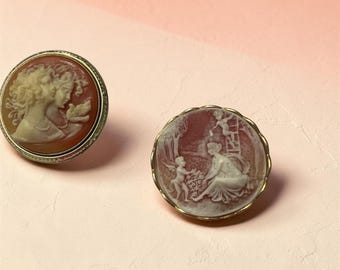 Cameo Brooches: Detailed Coral White Figures, Classic Design Accessory