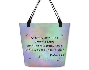 Large Psalm 95 Tote Bag