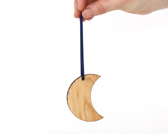 wooden moon ornament