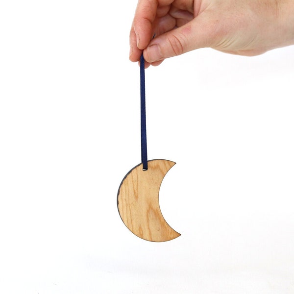 wooden moon ornament