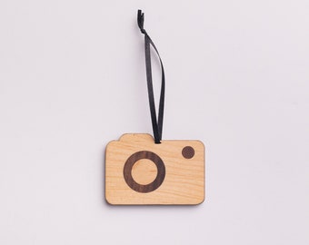 Camera Ornament-wood