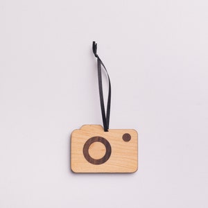 Camera Ornament-wood image 1