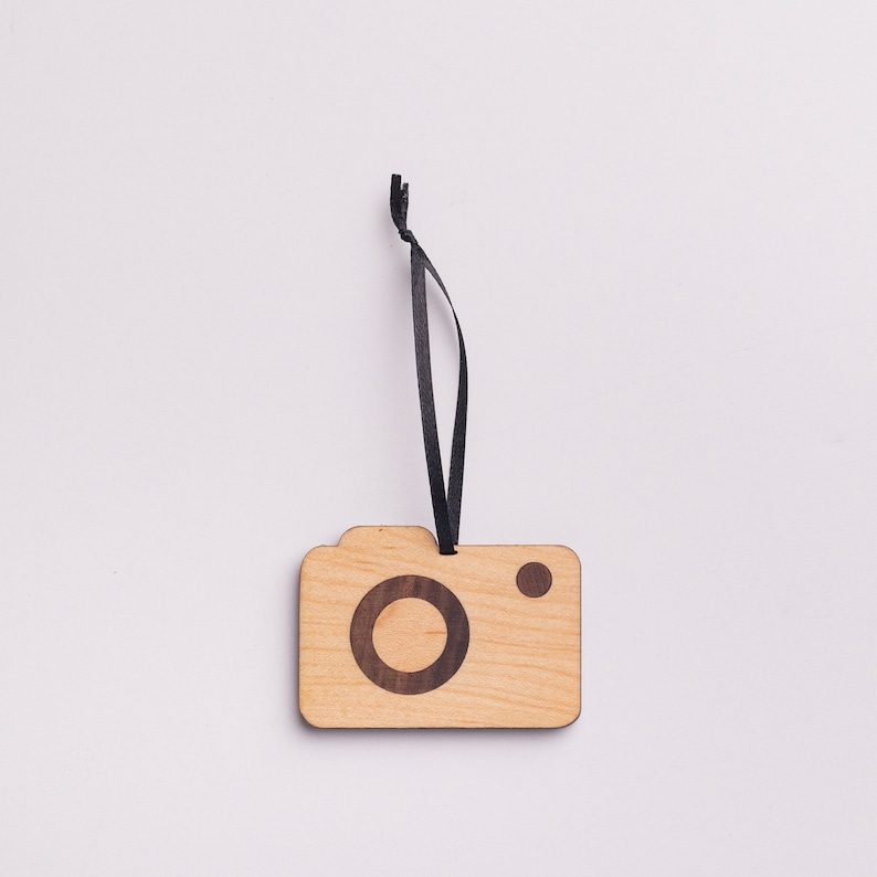 Camera Ornament-wood image 0