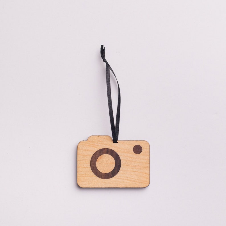 Camera Ornament-wood image 0