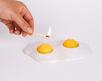 Ceramic Double Egg Tea Light Candle Holder