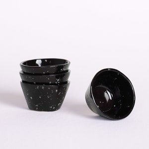 Speckled Dipping Sauce Cups Set of 4 Black speckle