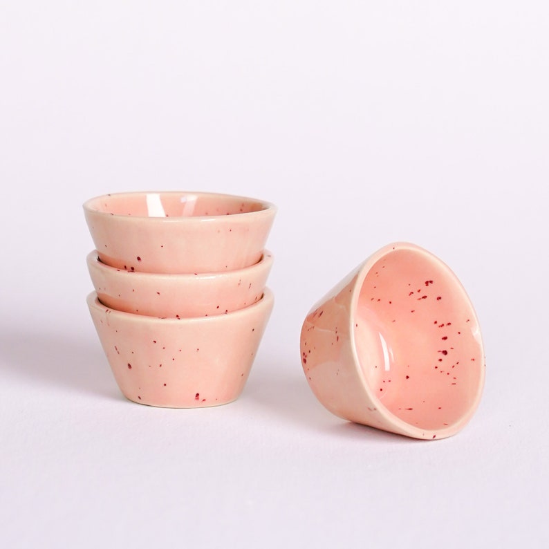 Speckled Dipping Sauce Cups Set of 4 Pink speckle