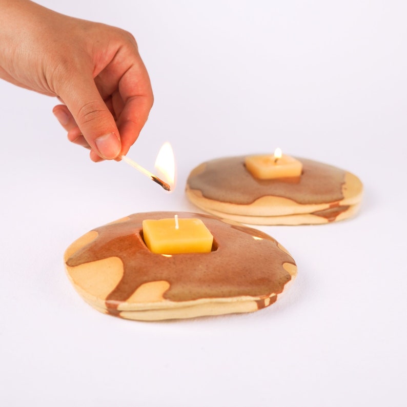 Ceramic Pancake Candle Holder - Thumbnail 4