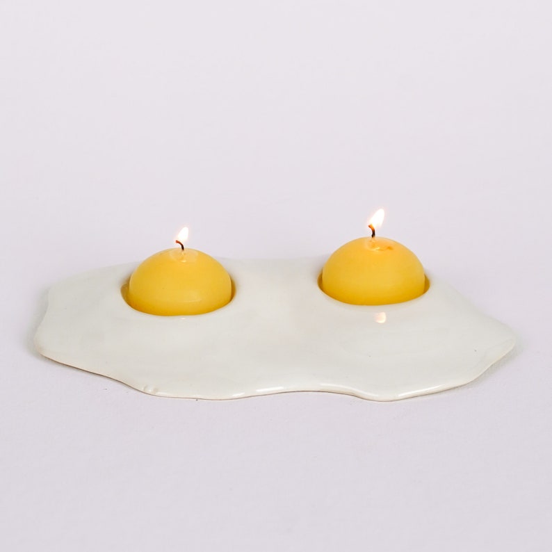 Ceramic Double Egg Tea Light Candle Holder image 4