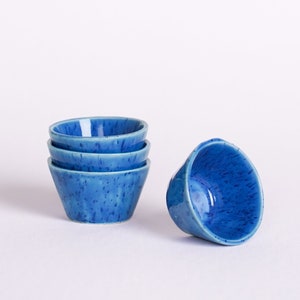 Speckled Dipping Sauce Cups Set of 4 Blue speckle