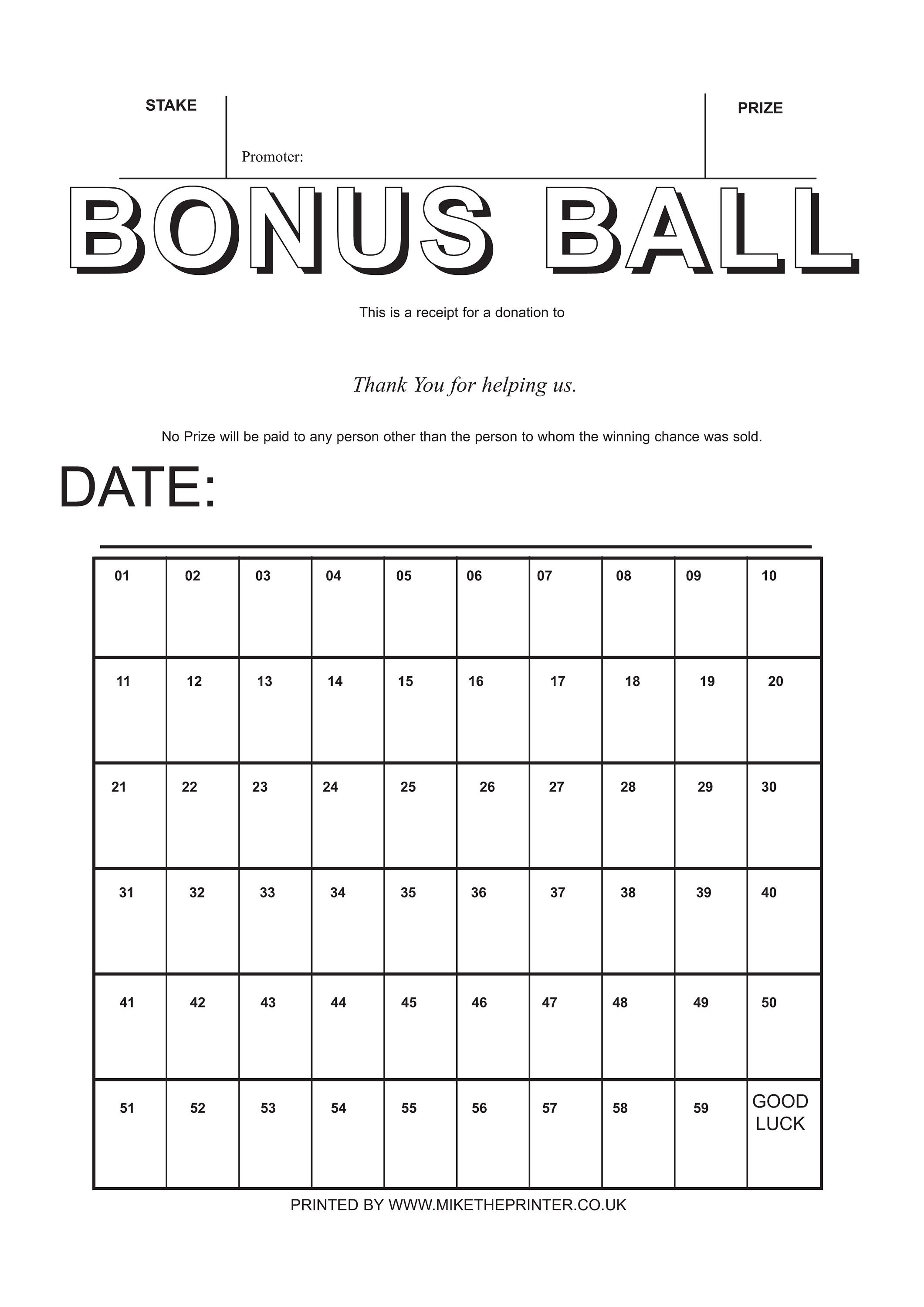 Lotto bonus ball prize deals