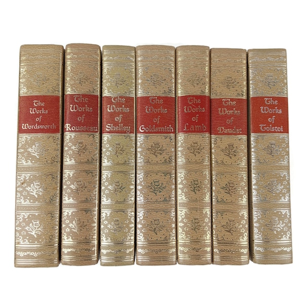 Individual Blacks Readers Service Books Vintage The Works of Shelley Wordsworth Rousseau Goldsmith Tolstoi Lamb Daudet 1920's-1950's