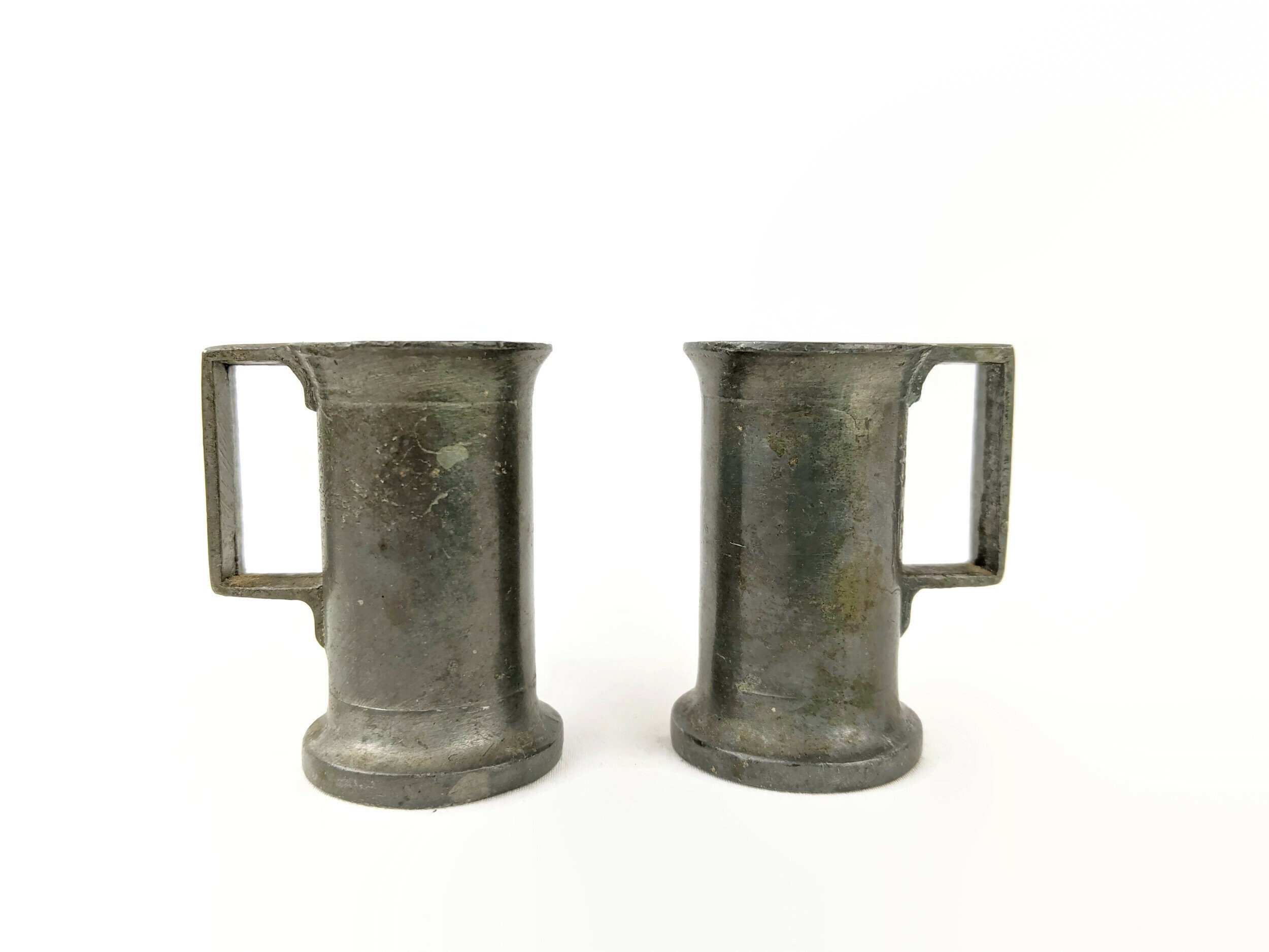 Antique Axel Hasselstrom Pewter Tankard Jiggers, 1940's Danish