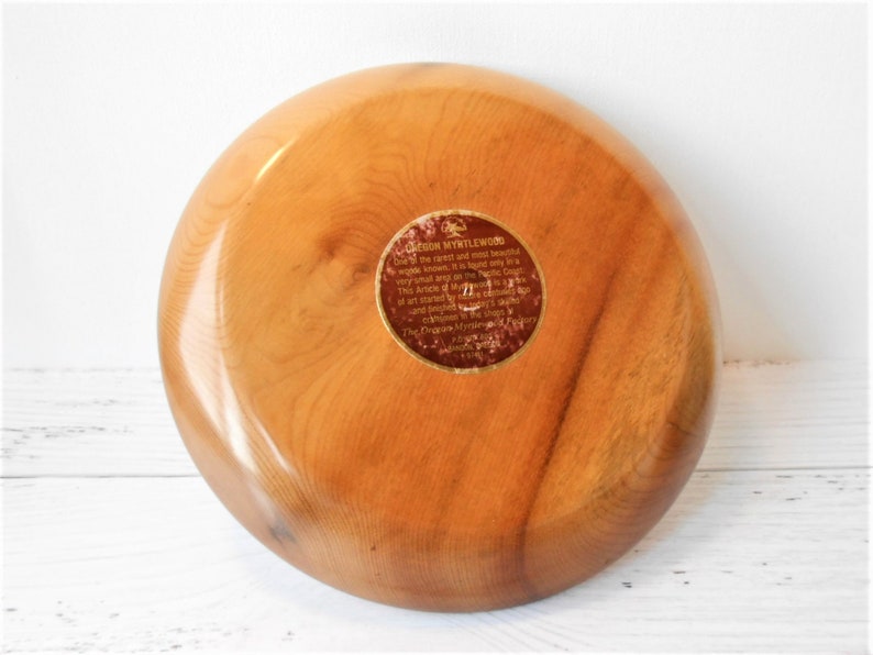 Myrtlewood Tidbit Tray Gold Handle Artisan Hand Turned Wood Etsy