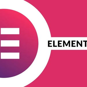 May include: A graphic design featuring a white circle containing a stylized white letter E composed of three horizontal bars, set against a vibrant magenta background. To the right of the circle, the text ELEMENTOR PRO appears in black.