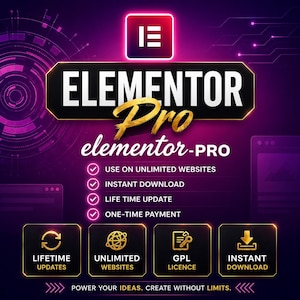 Elementor Pro GPL Plugin for WordPress | Unlimited Websites | Instant Digital Download | Website Builder Plugin