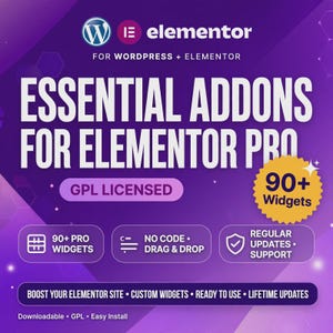 Pack de 95 widgets Essential Addons Pro GPL pour Elementor WordPress
