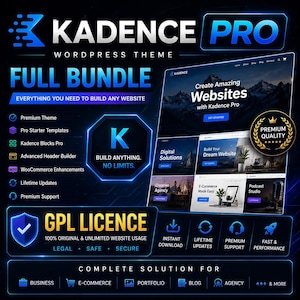Kadence Pro WordPress Theme | Full Bundle GPL | Instant Download