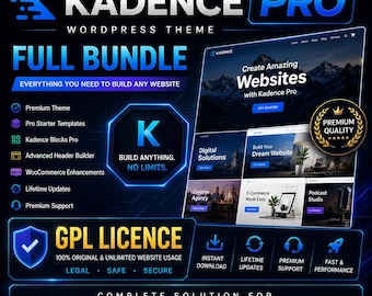 Kadence Pro WordPress Theme | Full Bundle GPL | Instant Download