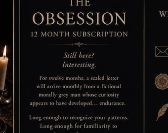 The Obsession | 12 Month Dark Romance Letter Subscription | Morally Grey Mail | 18+ Fictional Correspondence