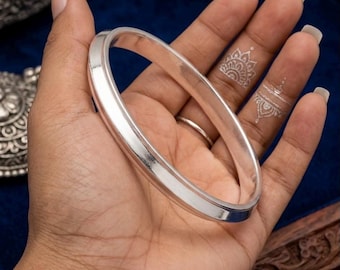 Sterling Silver Sikh Kada Bangle