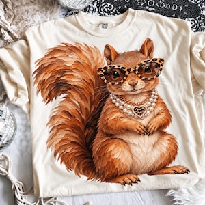 Glam Squirrel PNG | Boujee png | Everyday Designs | Leopard Print Png | Squirrel Design | Funny Squirrel PNG | Animal Sunglasses Sublimation