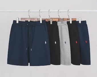 Pantalones cortos clásicos de felpa para hombre de Polo Ralph Lauren - Azul marino con bordado de pony
